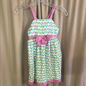 Penelope Mack Pink and Green Chevron Dress